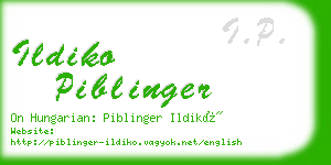 ildiko piblinger business card